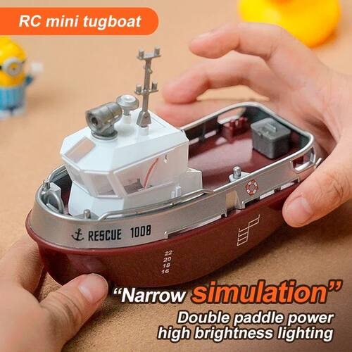 RC Tugboat 1/72 Mini Boat 2.4G Dual Motors Remote Contr