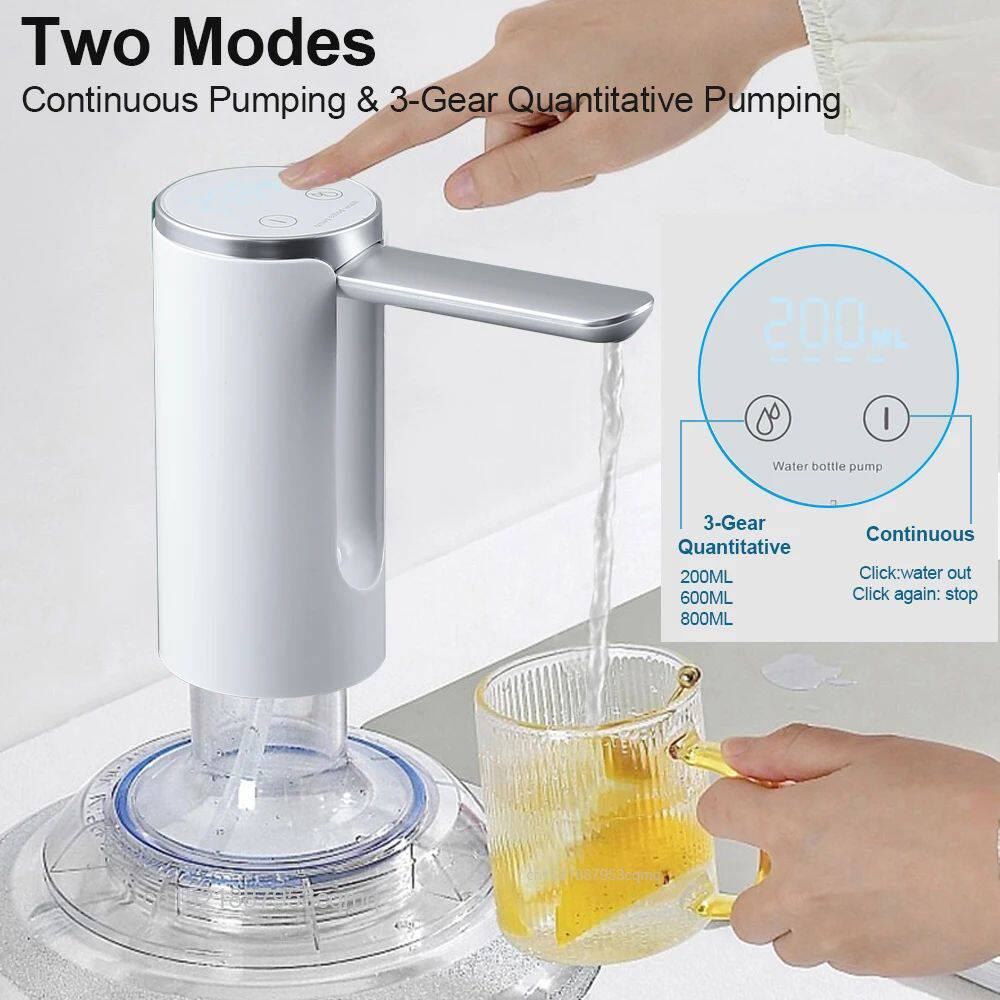Electric Water Gallon Bottle Pump Foldable Automatic Water
