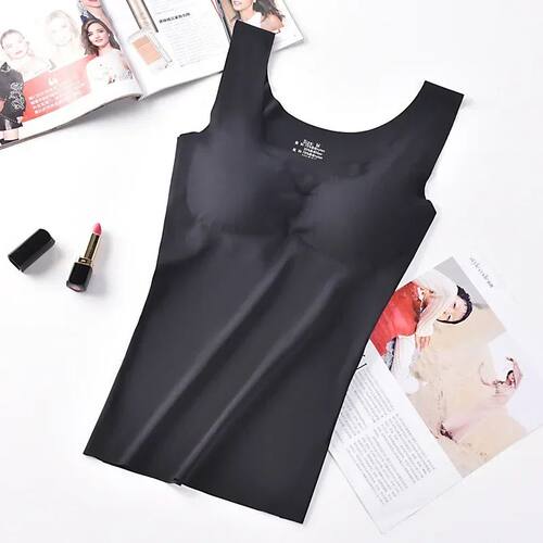 Ice Silk Tank Top Wireless Padded Lingerie Push Up Seamless