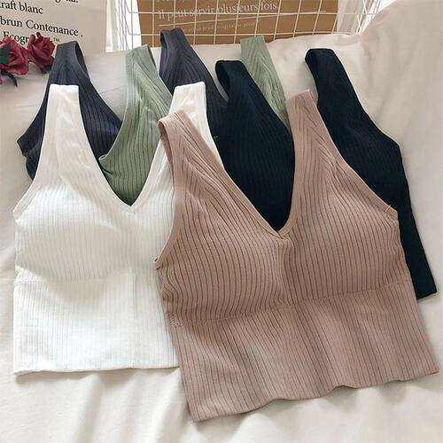 Women Seamless Bra Camisole Underwear Crop Top Free Size Bla