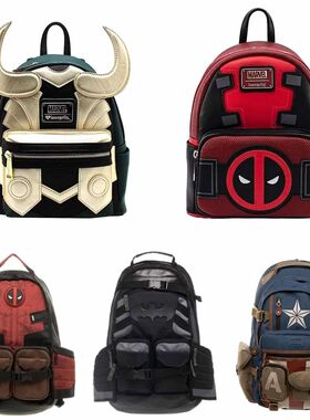 Marvel Avengers Deadpool Captains America Backpack Anime