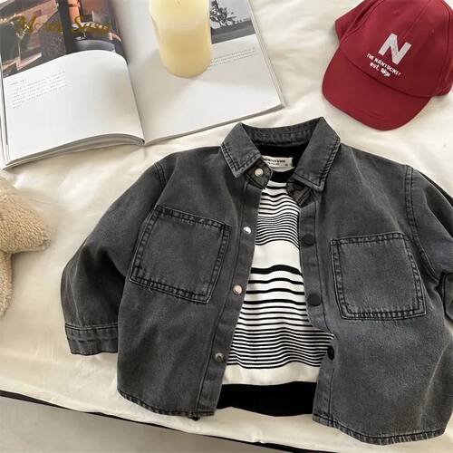 Fashion Baby Girl Boy Jean Shirt Jacket Infant Toddler Kid