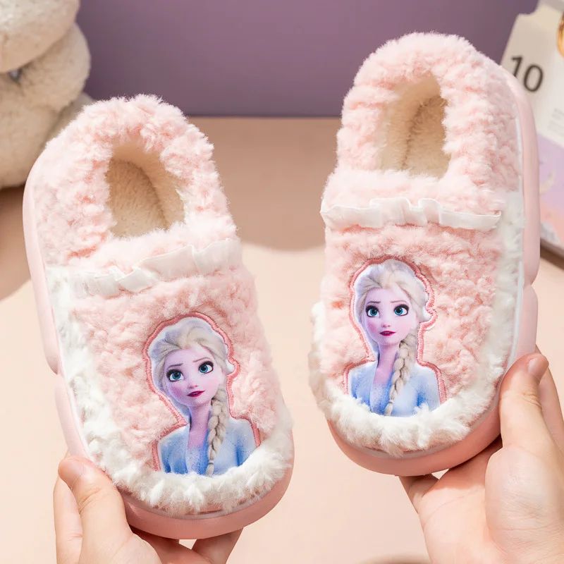 Disney Princess Sofia Elsa Winter Children's Cotton Slippers