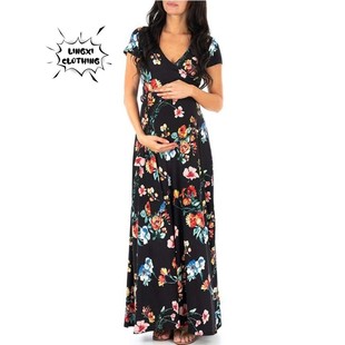 2025 Pregnant Women's Dress Fashion New Style Women's Printe