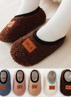 Autumn Winter Baby Slippers Toddler Plush Floor Sock Shoes