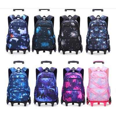 Kids' Trolley Bag School Wheeled Bags Boy's Rolling Backpack