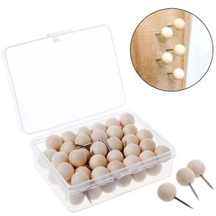 70 Pcs Round Wooden Thumbtack Creative Decorative Drawing