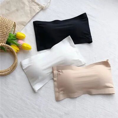 Seamless One-piece Tube Tops Women Removable Pads Intimates