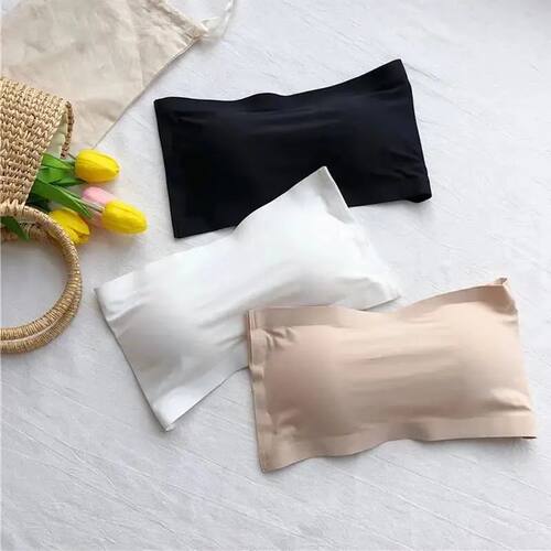 Seamless One-piece Tube Tops Women Removable Pads Intimates
