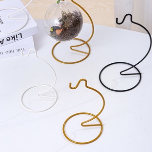 桌面摆件展示架创意底座微景观吊钩实用小铁架带挂钩可爱铁艺支架