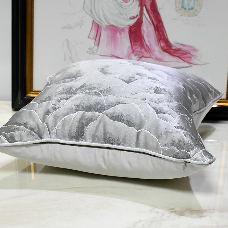 新款直销现代轻奢客厅沙发抱枕中式简约浅灰色卧室床头靠垫亚马逊