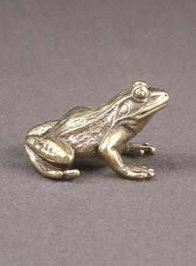 新款直销古玩纯铜仿古青蛙摆件实心黄铜客厅茶宠青蛙蟾蜍桌面茶宠