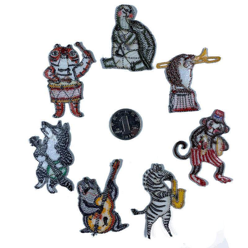 新款直销精美烧边小动物乐队刺绣布贴卡通乌龟老虎儿童服装辅料背,纺织面料/辅料/配套,印唛/织唛,淘宝优惠券,粉丝福利购,淘宝优惠卷