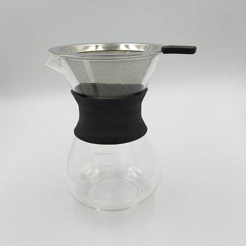 新款直销玻璃手冲咖啡壶家用滴漏式手冲有过滤器网硼玻璃硼硅玻璃