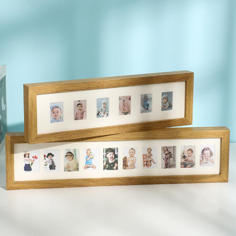 新款直销儿童相框摆台满月成长记录框情侣纪念框2寸照片周岁证件