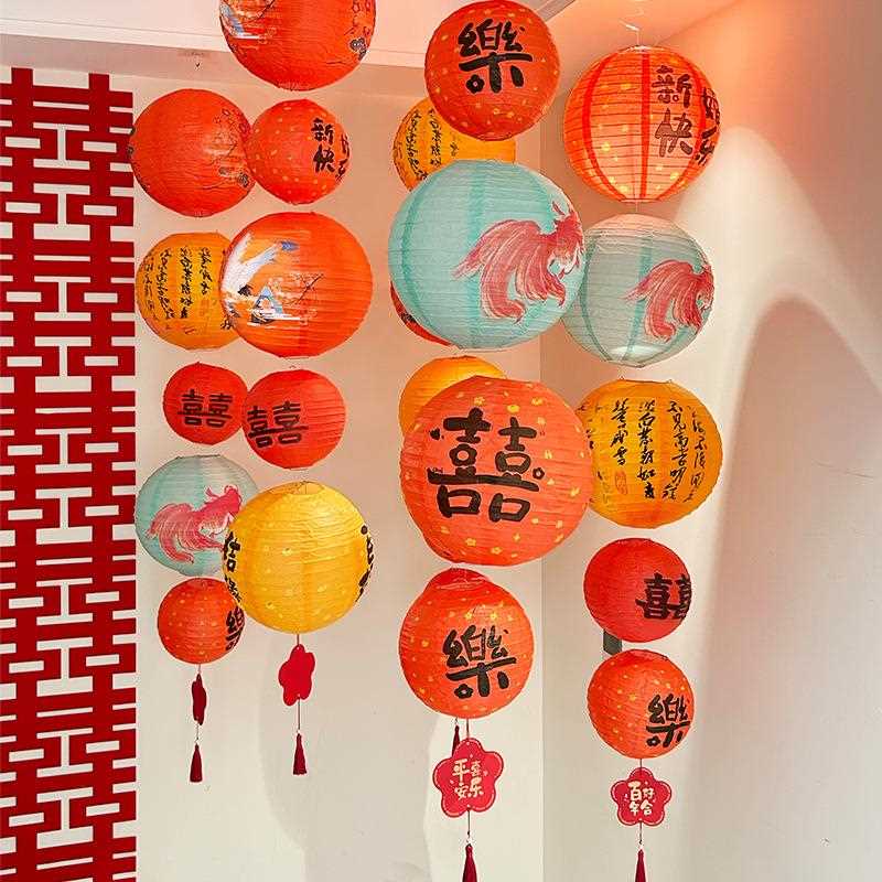 新款直销2024新年喜庆双面灯笼装饰用品新款创意龙年元宵春节过年