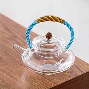 厂家高硼硅玻璃茶壶家用功夫茶D具凤尾提梁煮茶壶小容量煮茶壶