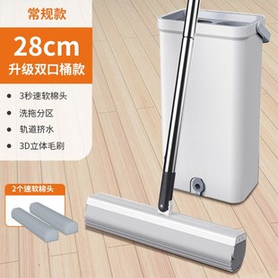 吸水地拖地神B器胶棉家用拖布免手洗拖把头桶 海绵拖把2023新款