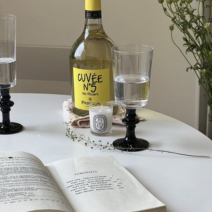 vintagje高脚杯 法式 家用中古红酒杯复古玻璃杯冰葡萄酒杯香槟杯