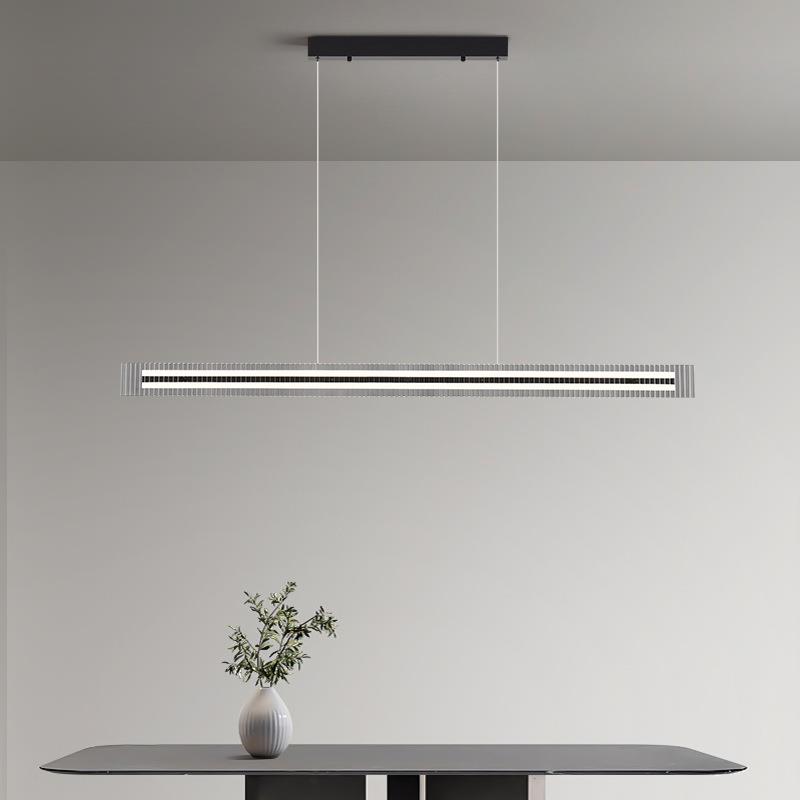 新款直销一字餐厅吊灯现代简约几何餐桌灯长条极简家用网红饭厅茶