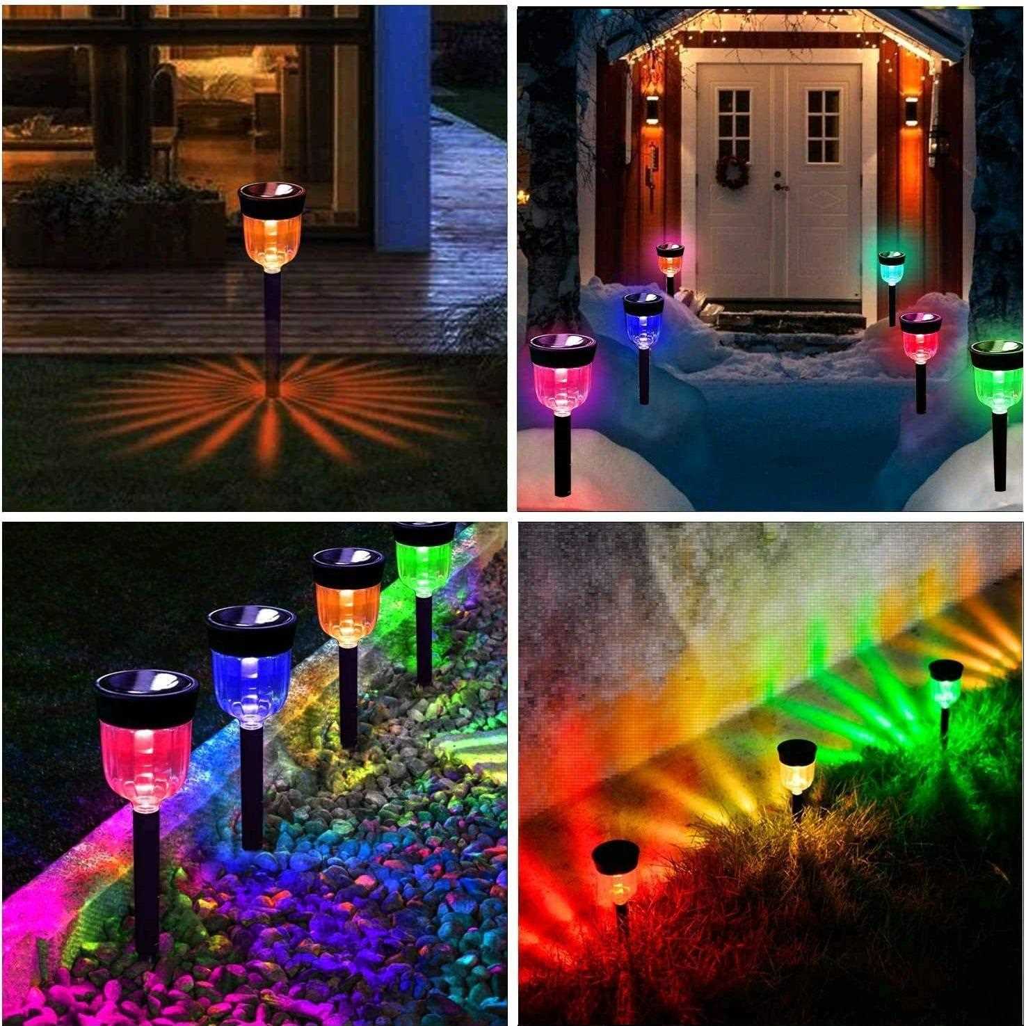新款直销太阳能草坪灯户外花园灯七彩地插灯庭院灯装饰灯景观灯走