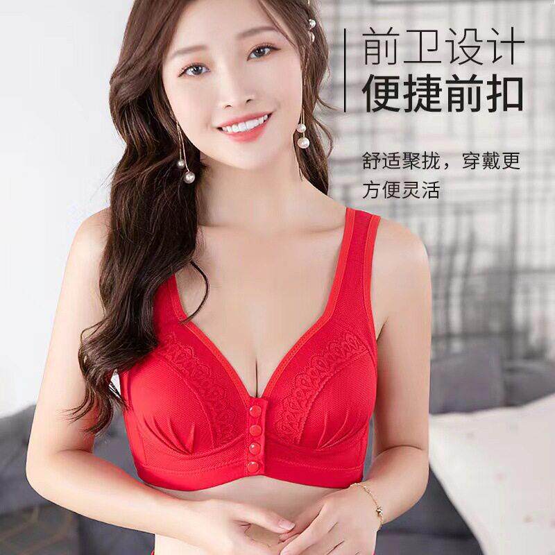 新款直销跨境内衣前开扣性感大码无钢圈运动哺乳文胸薄款背心式妈