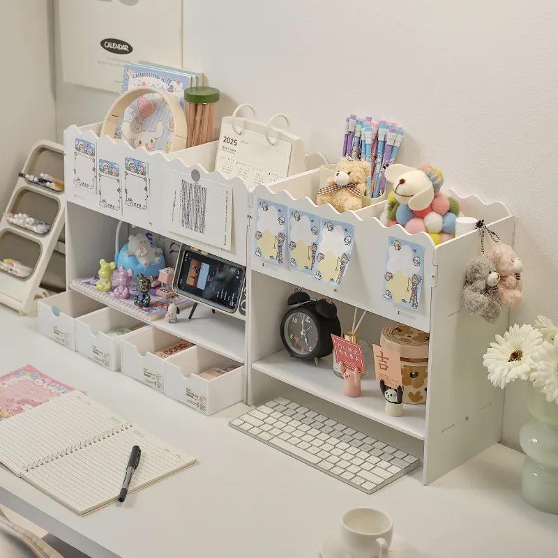 新款直销学生宿舍书桌上转角置物架桌面多层收纳架书架小型书柜in