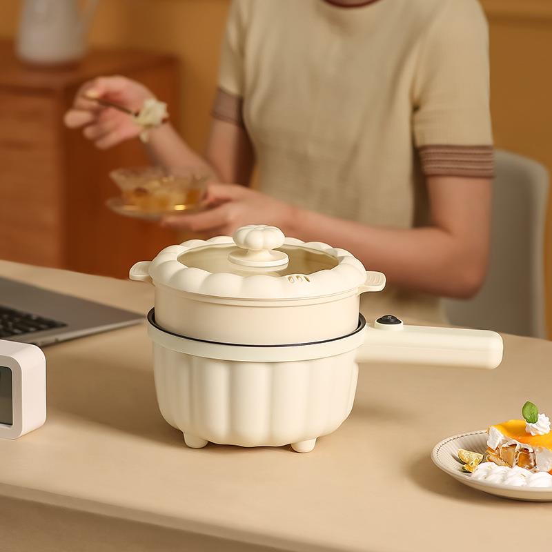 新款直销电煮锅不粘多功能电热双层锅家用电火锅一体学生宿舍迷你
