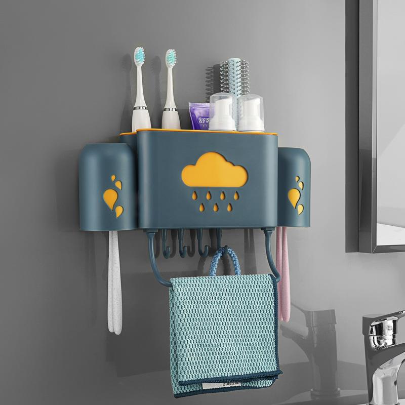新款直销牙刷置物架免打孔挂墙式漱口杯牙杯挂架卫生间收纳壁挂式