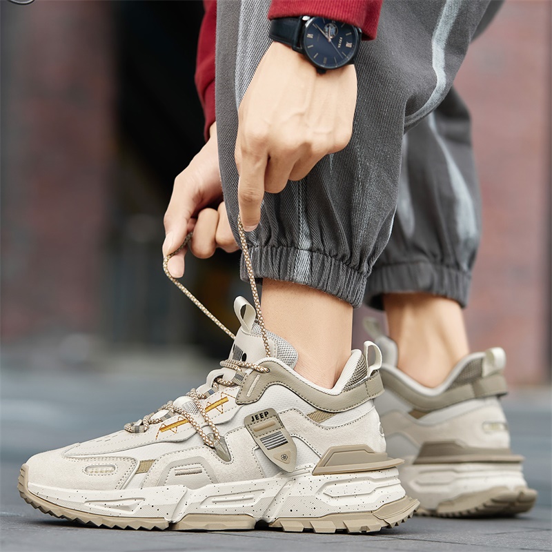 JEEP SPIRIT吉普老爹鞋春秋新款潮流男士厚底运动休闲鞋百搭增高