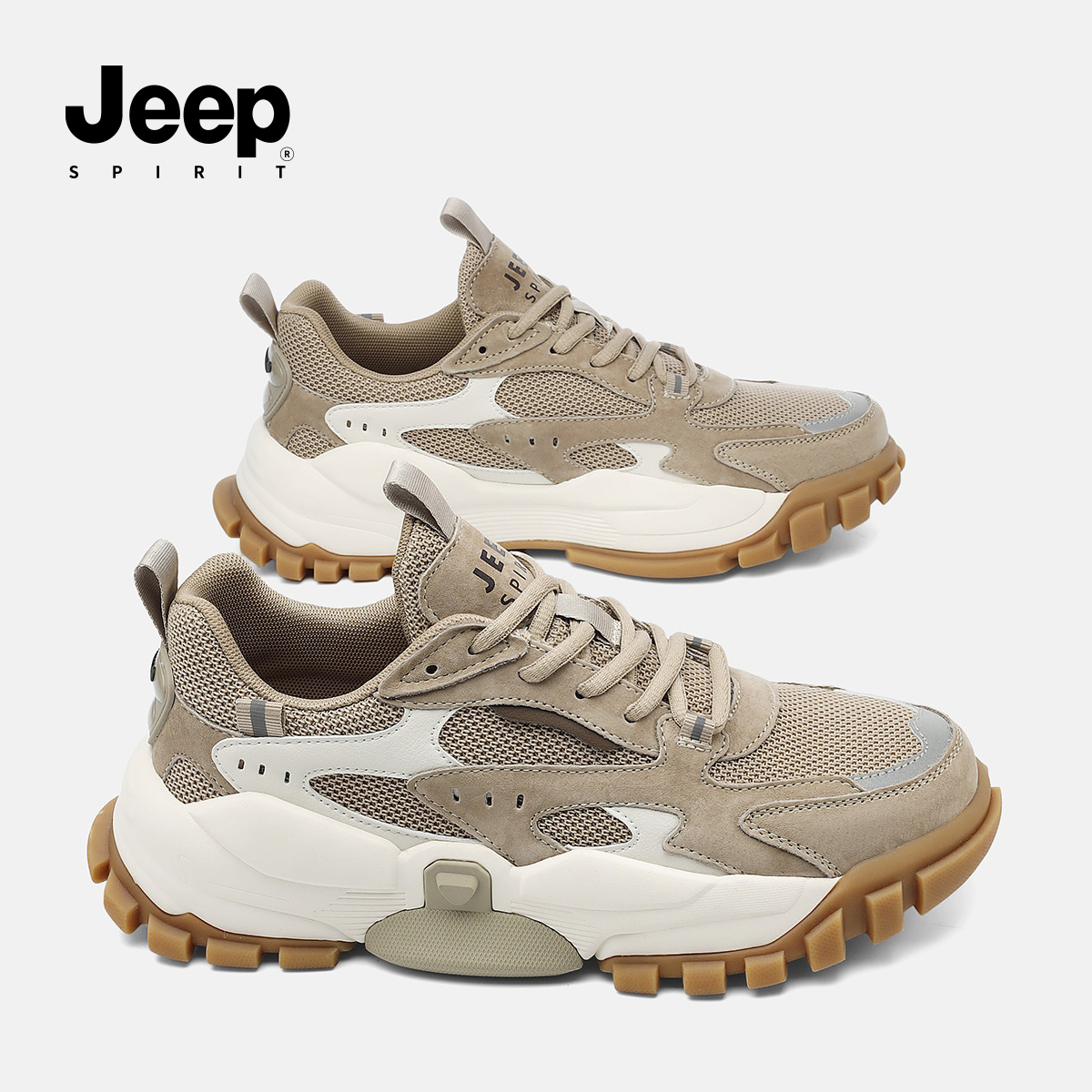 JEEPSPIRIT男士增高厚底老爹鞋