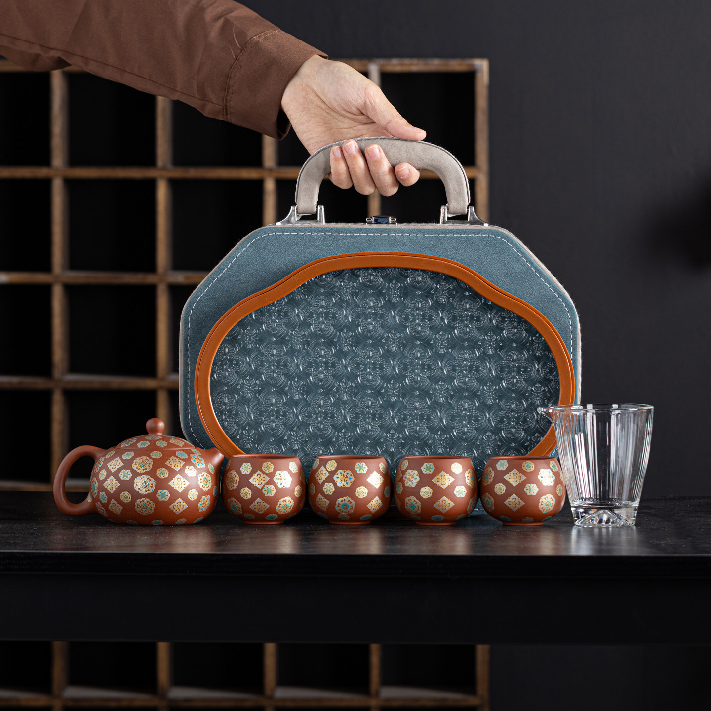 2026新款紫砂旅行茶具套装礼盒装带茶盘皮包企业年会活动高档礼品,餐饮具,旅行茶具,淘宝优惠券,粉丝福利购,淘宝优惠卷