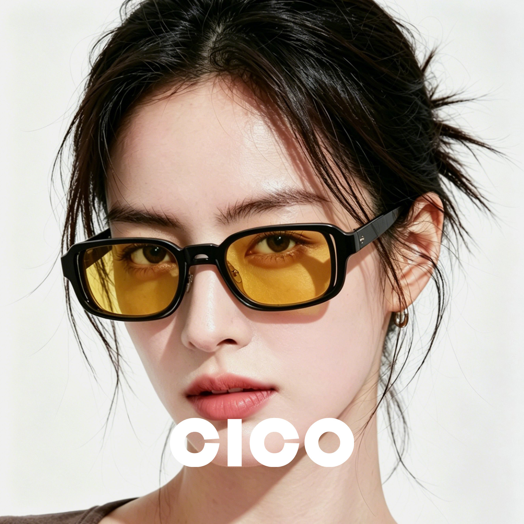 CICO 新款太阳镜潮流猫眼板材墨镜 百搭简约窄框素颜穿搭墨镜
