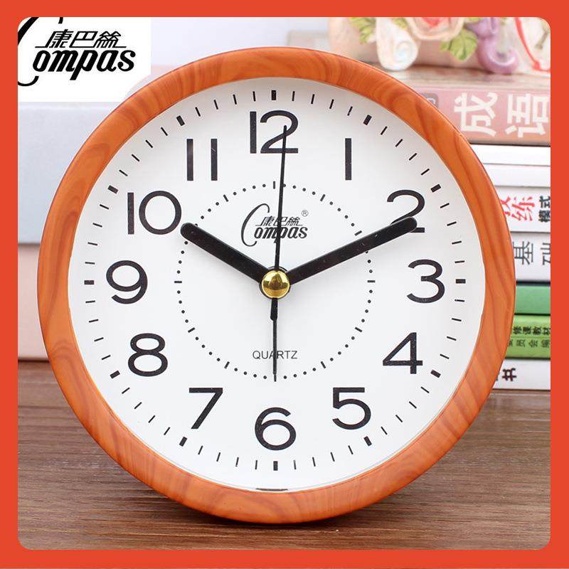 新款直销?康巴丝静音闹钟床头简约小台钟老人学生用大体字座钟卧