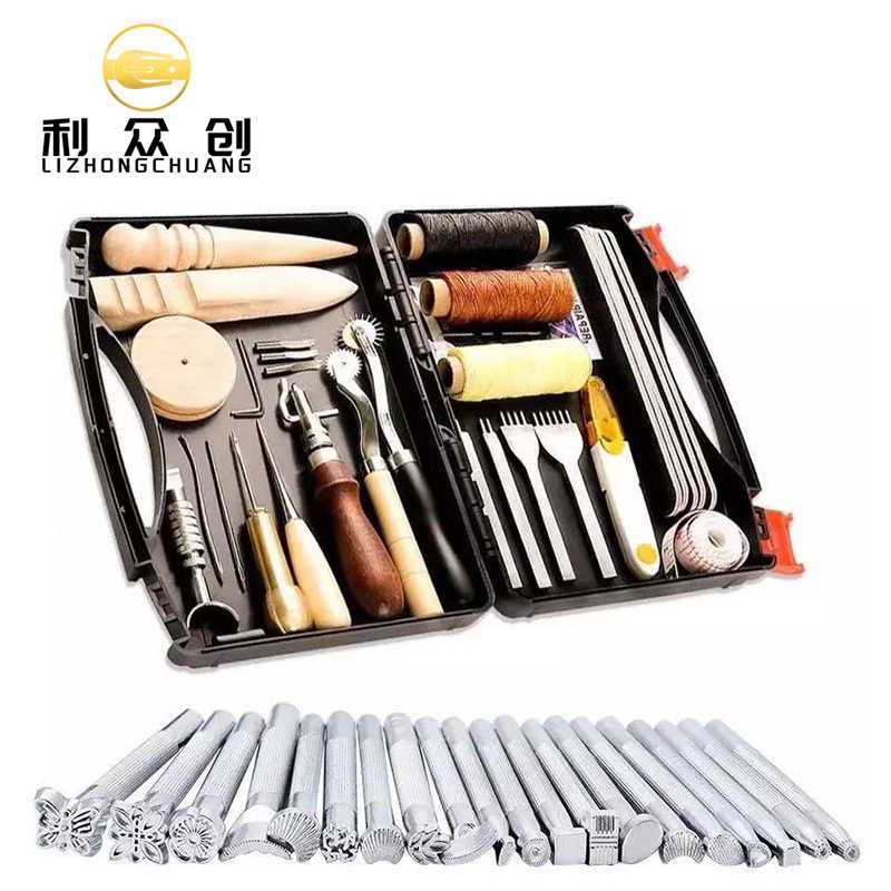 新款直销DIY皮革工具 DIY 105款皮革工艺套装 手缝菱斩48Pcs皮艺