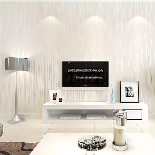 新款直销现代简约加厚无纺布条纹墙纸素色卧室客厅家装满铺壁纸直