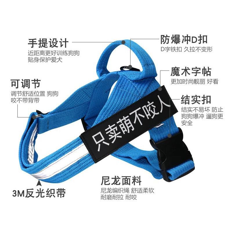 新款直销狗绳子狗狗牵引绳中型大型犬金毛拉布拉多背心式胸背带轻