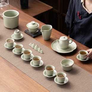 新款 家用客厅盖碗办公会客泡茶壶陶瓷茶艺茶 直销宋青釉 茶具套装