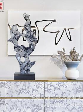 新款直销新款太湖石样板房摆件电视柜透明装饰品创意抽象家居雕塑