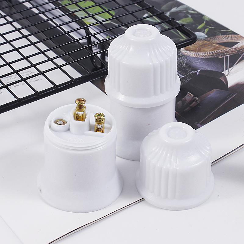 新款直销E27灯座螺口灯头陶瓷灯座明装LED灯泡灯座家用螺旋灯口吊