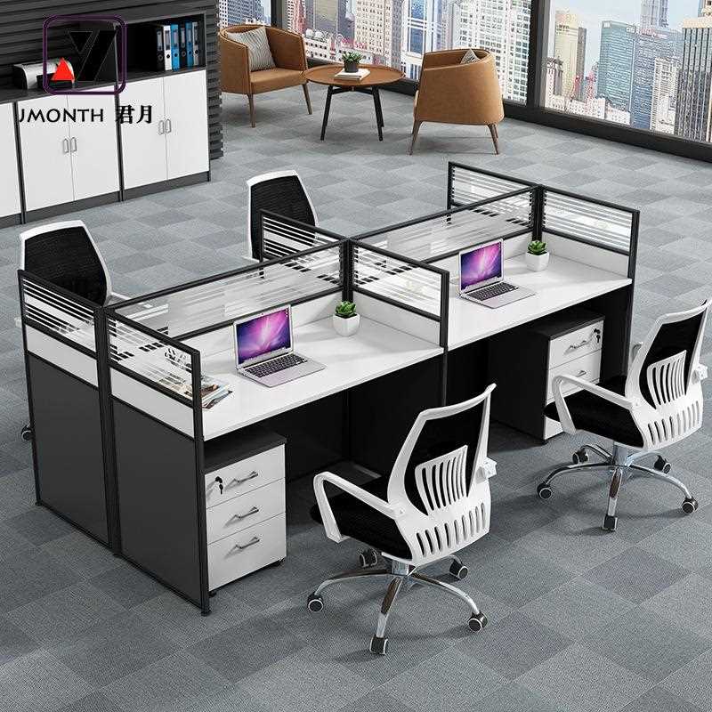 新款直销职员屏风2/4/6人位办公桌椅组合 办公室工位电脑桌隔断职