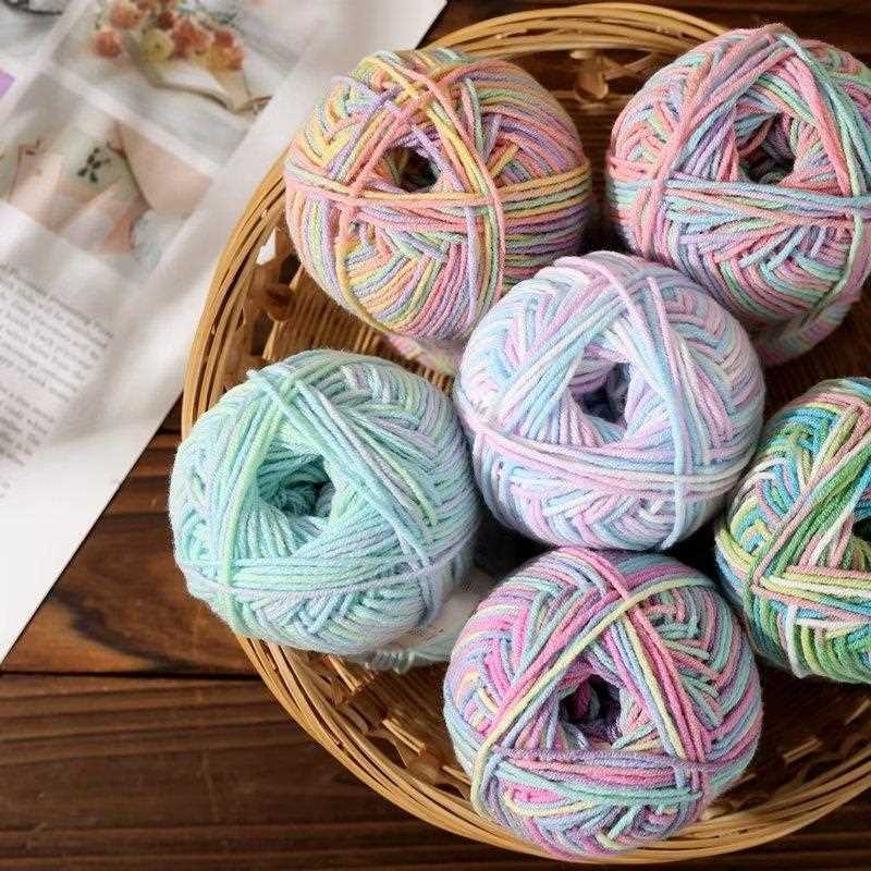 新款直销花棉长绒棉段染手工编织diy钩针玩偶围巾鞋子线团