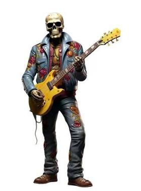 新款直销跨境新款树脂工艺品 ins风摆件创意潮流街头骷髅乐队人偶