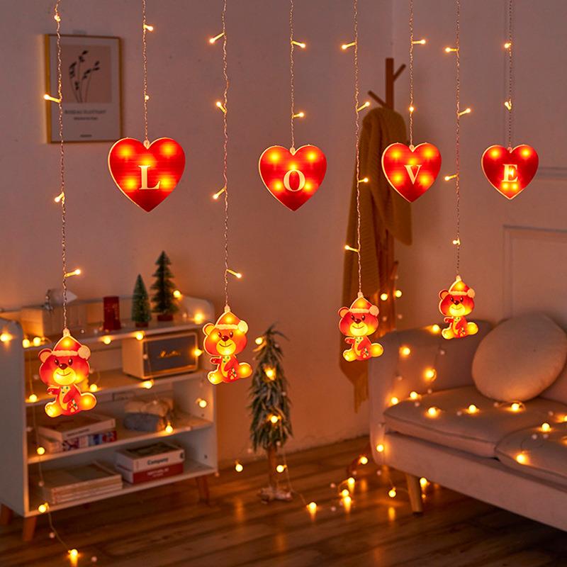 新款直销LED灯串彩灯少女房间室内布置窗帘灯浪漫求婚场景装饰氛