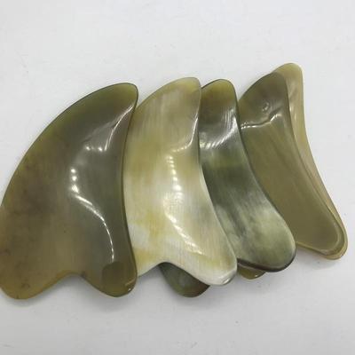 直销新款牦牛角桃心刮痧片10X6厘米 中厚三角海豚形天兰材刮痧板4