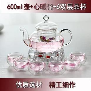 新款 过滤内胆功夫花 直销玻璃茶壶煮泡茶具套装 家用透明沏茶壶内装