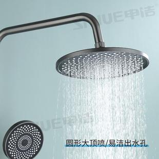 新款 出水增压淋浴 直销精铜枪灰色旋钮三档花洒套装 家用仿生瀑布式