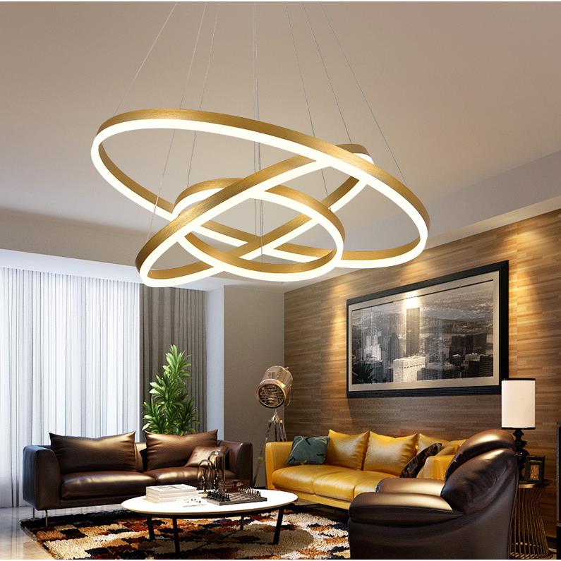 新款直销别墅楼梯酒店大厅圆形圆环客厅吊灯 圆环办公室六边形led