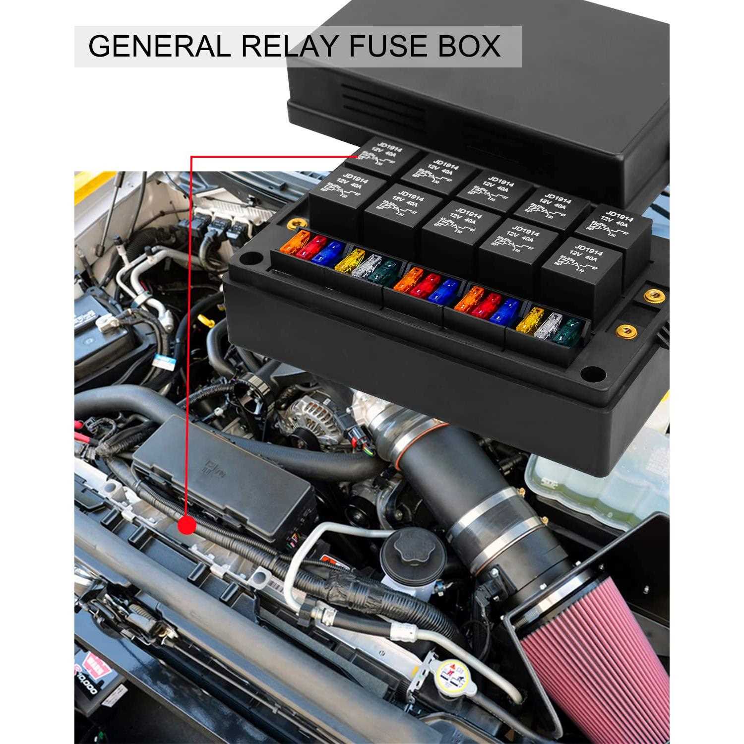 新款直销12V保险丝继电器盒 15 个插槽带预接线 汽车卡车通用防水