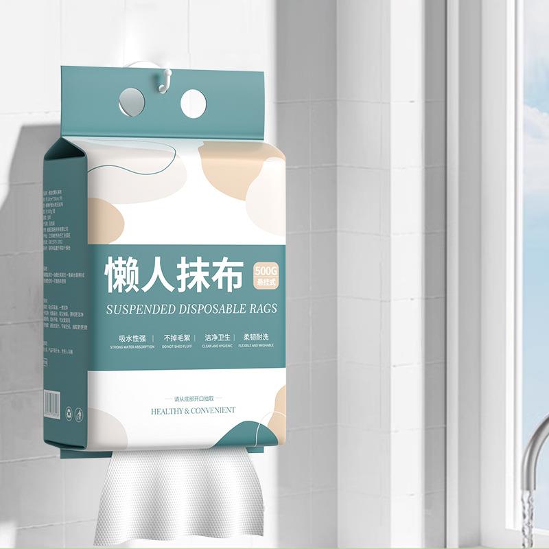 新款直销一次性悬挂式大包底部抽取懒人厨房抹布壁挂式洗碗布清洁